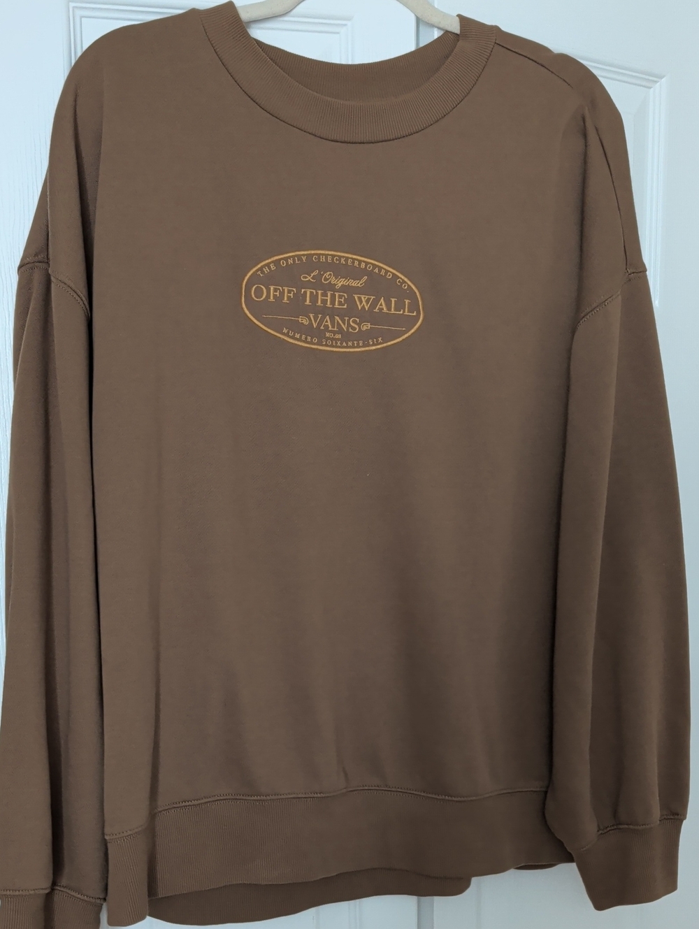 Vans Brown 'Off The Wall' Logo Crewneck Sweater